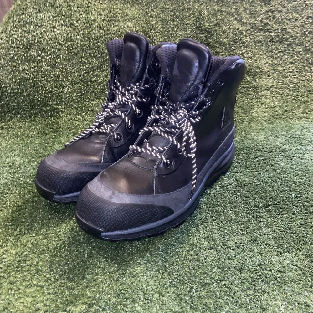 Nike ACG Air Max Hiking Combat Work Boots Men’s 15 Black Leather Shoes